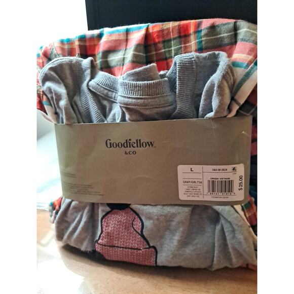 Goodfellow & Co Mens 2 Piece Pajamas Set Flannel Bottoms T- Shirt Top Size L - Picture 2 of 6